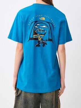 The North Face Mountain view T-shirt Blue 100% cotton